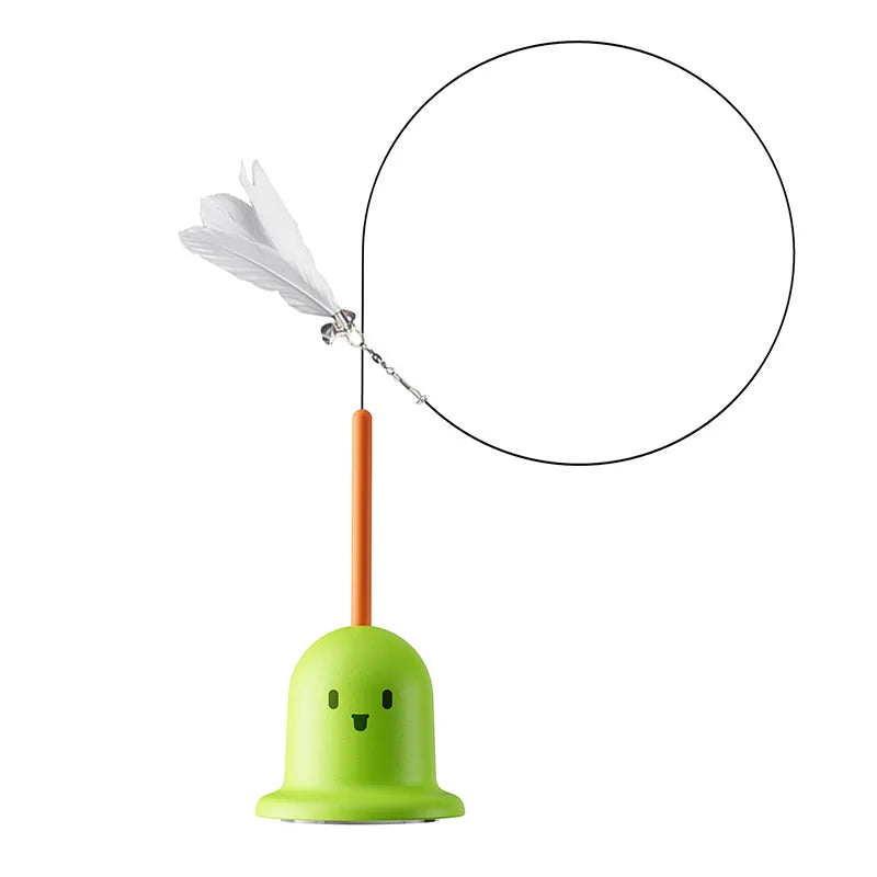 New cat funny cat stick steel wire long pole feather cute cat toy kitten fishing rotating self-pleasure relief pet toy