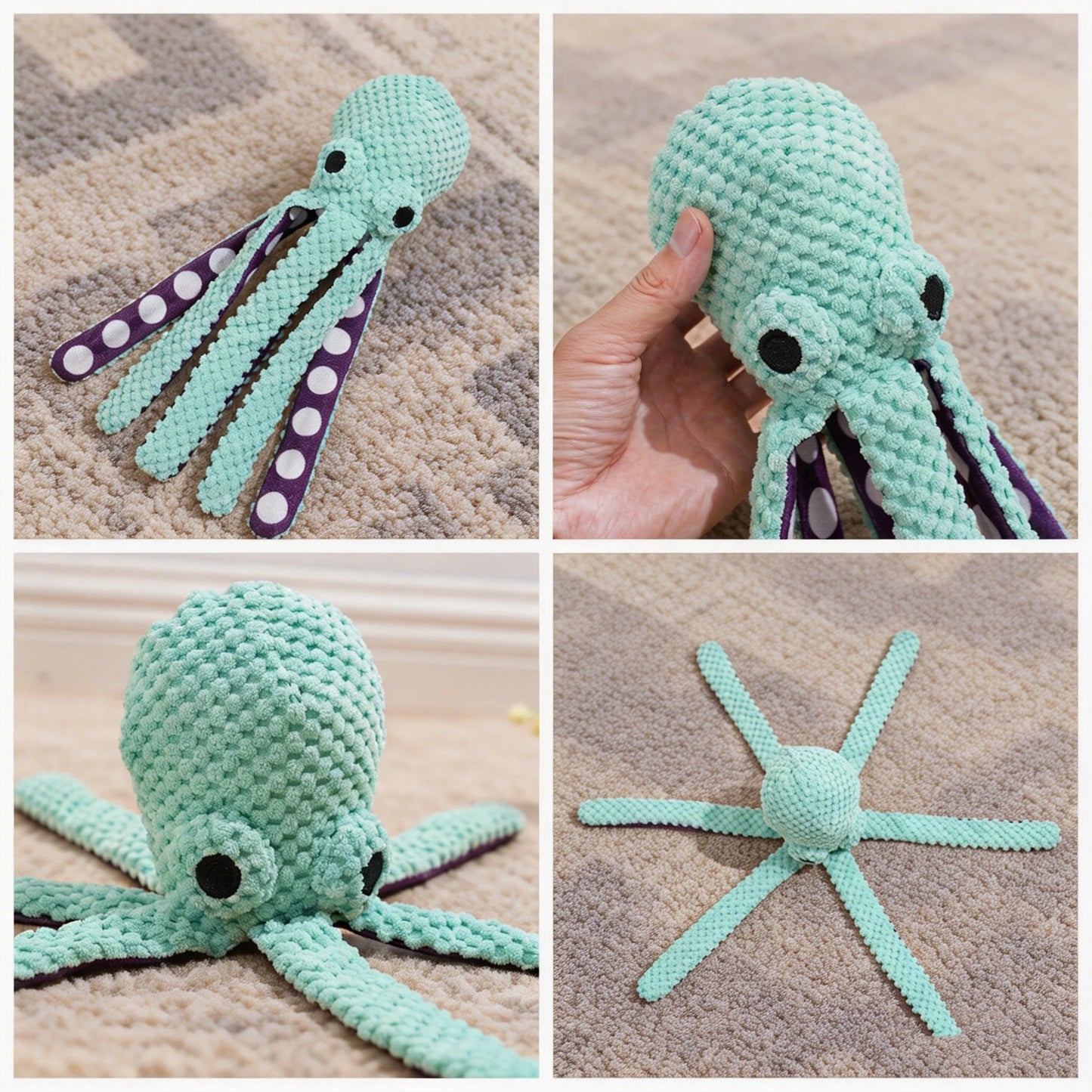 Pet Dog Plush Octopus Toy Interactive Sound Anti-demolition Home Teeth Grinding Large and Small Dog Relieve Boredom Dog Supplies