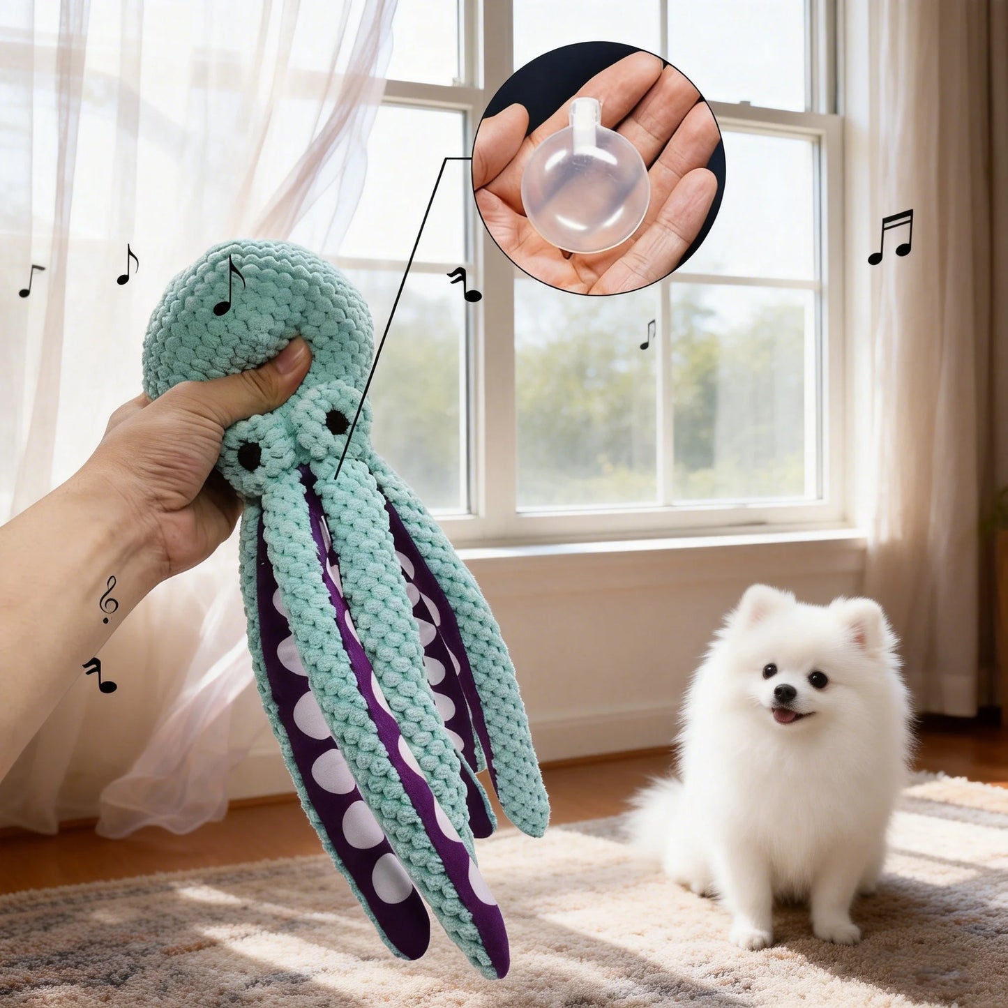 Pet Dog Plush Octopus Toy Interactive Sound Anti-demolition Home Teeth Grinding Large and Small Dog Relieve Boredom Dog Supplies